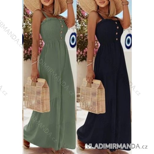 Šaty letní bez rukávu dámské (S/M ONE SIZE) ITALSKÁ MÓDA IMWB22045
