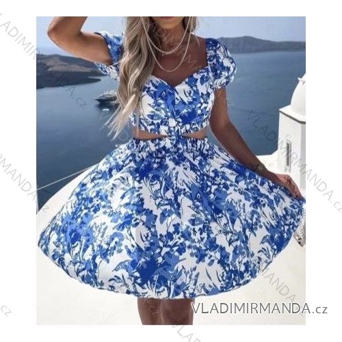 Kurzärmliges Sommerkleid für Damen (S / M ONE SIZE) ITALIAN FASHION IMWB22017
