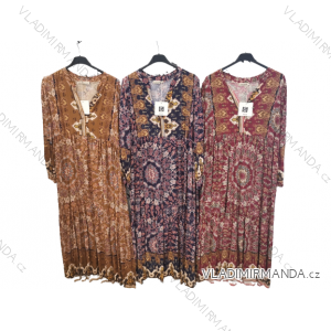 Damen-Sommer-Boho-Kleid mit langen, kurzen Ärmeln (S/M, Einheitsgröße) ITALIAN FASHION IMPLI223787