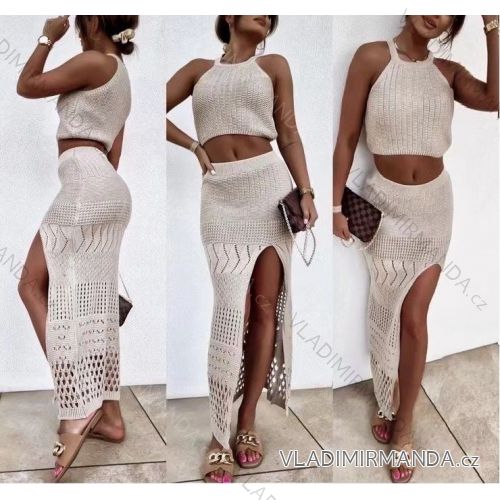 Set aus Sommertop und Shorts für Damen (S / M ONE SIZE) ITALIAN FASHION IMWA222447 béžová S/M