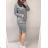 Damen Warmes Langarmkleid (L / XL ONE SIZE) ITALIAN FASHION IM421MIA <p>Grau</p> L-XL