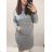 Damen Warmes Langarmkleid (L / XL ONE SIZE) ITALIAN FASHION IM421MIA <p>Grau</p> L-XL