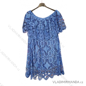 Šaty letní bavlněné krátký rukáv dámské nadrozměr (L/XL ONE SIZE) ITALSKÁ MÓDA IMWC222135