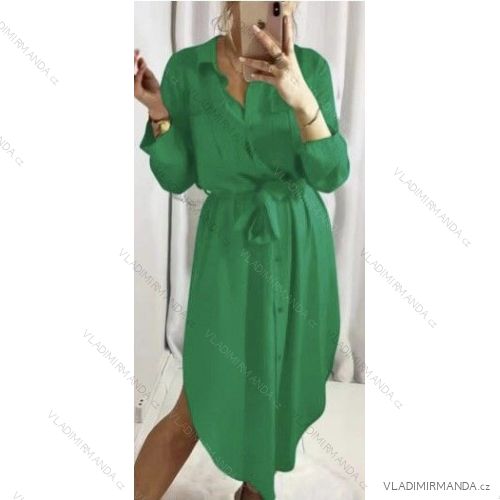 Šaty košilové dlouhý rukáv dámské (S/M ONE SIZE) ITALSKÁ MÓDA IMWB22192