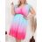 Sommer-Chiffon-Kurzarmkleid für Damen in Übergröße (XL/2XL/3XL ONE SIZE) ITALIAN FASHION IMWGM22OMBRE