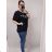 T-Shirt vayage Kurzarm Frauen (uni s / m) ITALIAN FASHIONIM420165 schwarz