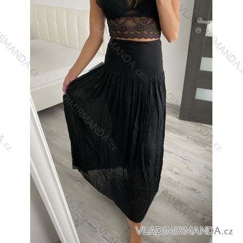 Chiffon Rock Long Ladies (uni sl) ITALIENISCHER MODUS IM319678 S/M schwarz