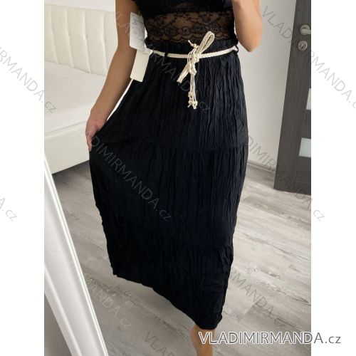 Rock lange Sommer Frauen (uni sl) ITALIENISCHE Mode IM420490