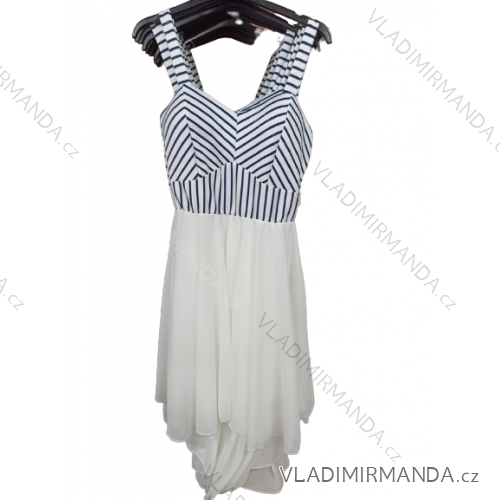 Kurzes ärmelloses Damenkleid aus Chiffon (S / M ONE SIZE) ITALIAN FASHION IM721087