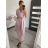 Kurzärmliges Maxikleid aus Leinen für Damen (M/L/XL ONE SIZE) ITALIAN FASHION IMWA222857