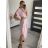 Kurzärmliges Maxikleid aus Leinen für Damen (M/L/XL ONE SIZE) ITALIAN FASHION IMWA222857