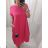 Übergroßes Kurzarmkleid aus Baumwolle für Damen (XL / 2XL ONE SIZE) ITALIAN FASHION IMWB222504