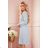 313-11 ISABELLE Faltenkleid mit Ausschnitt und langen Ärmeln - grau