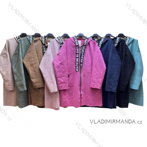 Damenmantel aus gebürstetem Leder für den Herbst (XL/2XL ONE SIZE) ITALIAN FASHION IM422912
