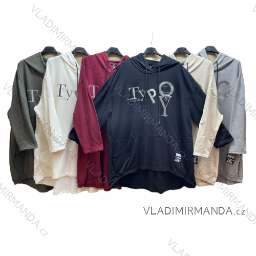 Mikina slabá s kapucí dámská (XL/2XL ONE SIZE) ITALSKÁ MÓDA IM422915