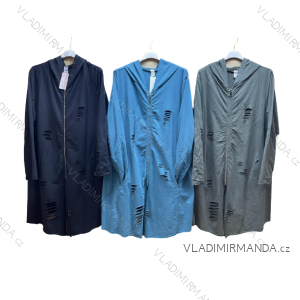 Mikina prodloužená na zip s kapucí dámská (XL/2XL/3XL ONE SIZE) ITALSKÁ MÓDA IM422911