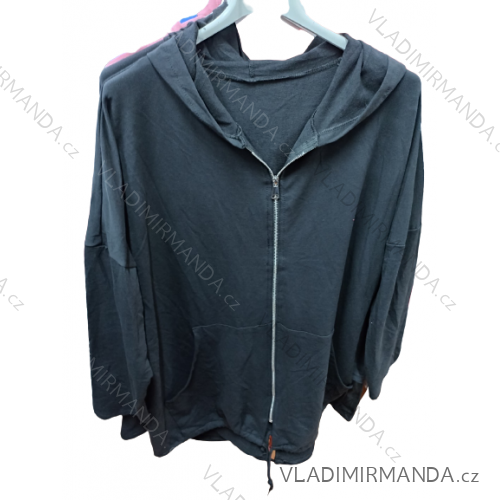 Damen-Langarm-Hoodie mit schwachem Reißverschluss (L/XL/2XL, EINE GRÖSSE) ITALIAN FASHION IMB22181