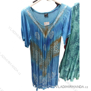 Kurzärmliges Sommerkleid für Damen in Übergröße (L/XL/2XL ONE SIZE) INDIAN FASHION IMB22183