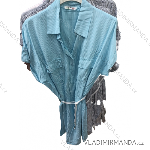 Kurzärmliges Hemdkleid für Damen (S / M ONE SIZE) ITALIAN FASHION IM422633
