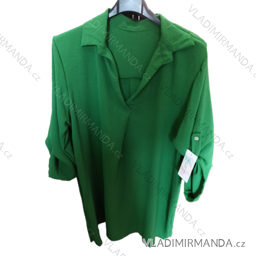 Damen-Hemdkleid mit 3/4-Ärmel und langen Ärmeln (XL/2XL, EINHEITSGRÖSSE) ITALIAN FASHION IMH22880