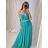 Langes elegantes Damenkleid mit Trägern (S/M ONE SIZE) ITALIAN FASHION IMPSH243670 beige S/M