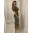 Sommer Midi Kurzarm Sommerkleid (S / M / L ONE SIZE) ITALIAN FASHION IMWA222563 schwarz M / L