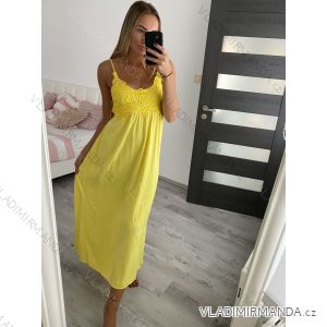 Langes Sommerkleid für Damen mit Spitzenträgern (Einheitsgröße S/M) ITALIAN FASHION IMWB22082
