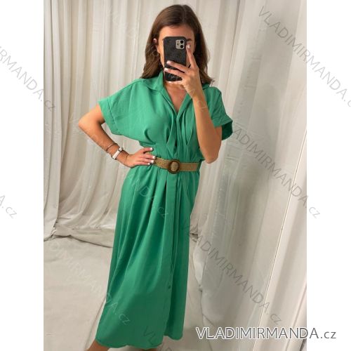 Sommerkleid mit langem Hemd und kurzen Ärmeln für Damen (S / M ONE SIZE) ITALIAN FASHION IMWB222483