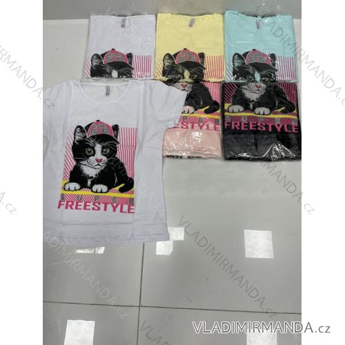 Tričko krátký rukáv dámské (M-XL) TURECKÁ MÓDA TMWG22GYA0170