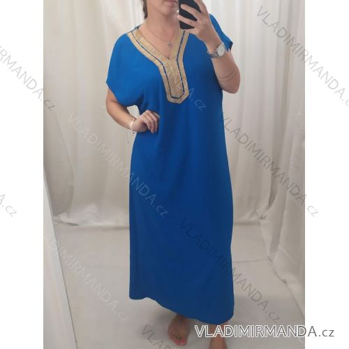 Maxi langes, übergroßes Sommerkleid mit kurzen Ärmeln, Damen, Übergröße (M / L / XL / 2XL, Einheitsgröße) ITALIAN FASHION IMM22MS55153
