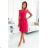 385-2 WENDY Plissiertes Kleid mit Umschlagausschnitt - Himbeere