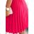 385-2 WENDY Plissiertes Kleid mit Umschlagausschnitt - Himbeere