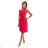 385-2 WENDY Plissiertes Kleid mit Umschlagausschnitt - Himbeere