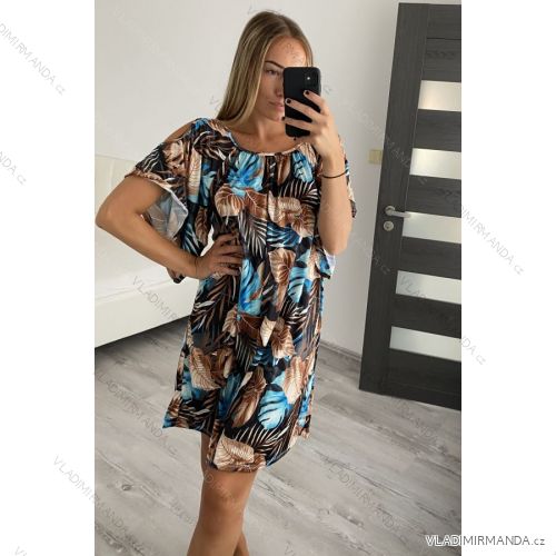 Šaty  krátký rukáv icecool dámské (L/XL ONE SIZE) ITALSKÁ MÓDA IMM21SIENA