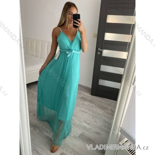 Langes, elegantes, trägerloses Tüllkleid für Damen (Einheitsgröße S/M) ITALIAN FASHION IM922013