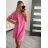 Kurzarm-Sommerkleid für Damen (S / M ONE SIZE) ITALIAN FASHION IMWOP22OP028