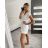 Overall Sommer kurz elegant Kurzarm Damen (S / M ONE SIZE) ITALIAN FASHION IMD22498 weiß S/M