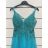 Langes Partykleid für Damen mit Trägern (S/M ONE SIZE) ITALIAN FASHION IMPSH2460030 rosa Lachs S/M