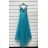 Langes Partykleid für Damen mit Trägern (S/M ONE SIZE) ITALIAN FASHION IMPSH2460030 rosa Lachs S/M