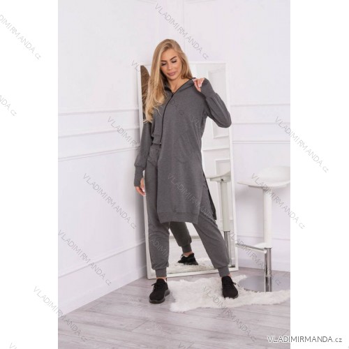 Sweatshirt-Set mit langer Seite, Graphit