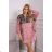 Rotes Velourskleid mit Leopardenmuster
