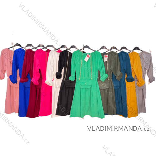 Damen Warmes Langarmkleid (L / XL ONE SIZE) ITALIAN FASHION IM421MIA