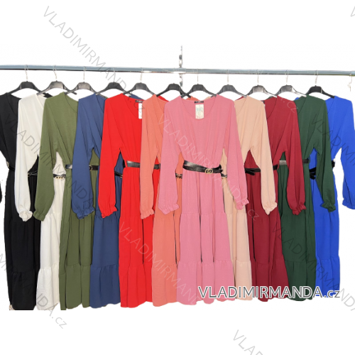 Damen Warmes Langarmkleid (L / XL ONE SIZE) ITALIAN FASHION IM421MIA