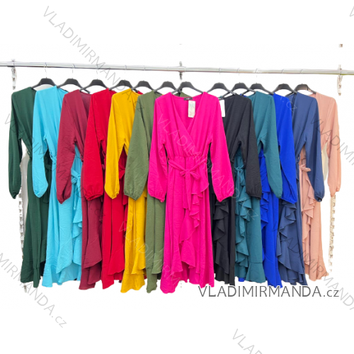 Damen Warmes Langarmkleid (L / XL ONE SIZE) ITALIAN FASHION IM421MIA