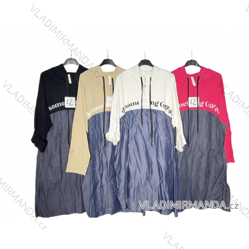Kleid Oversize Kurzarm Damen (4XL/5XL ONE SIZE) ITALSKÁ MÓDA IM422026