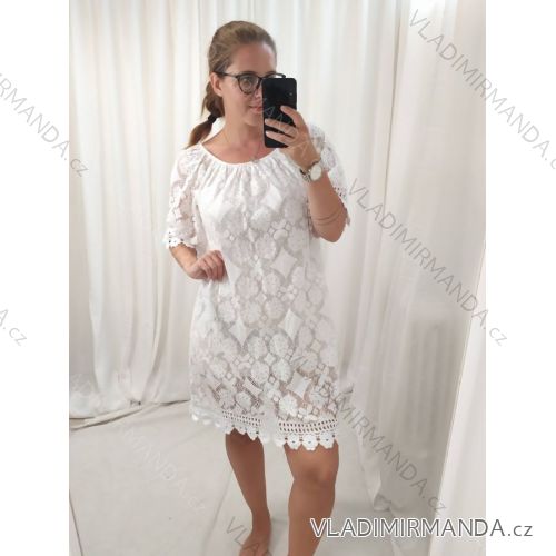 Kurzärmliges Sommerkleid aus Baumwolle für Damen (Einheitsgröße S/M) ITALIAN FASHION IM722253