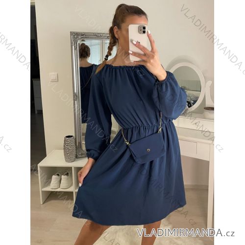 Damen Warmes Langarmkleid (L / XL ONE SIZE) ITALIAN FASHION IM422BETY