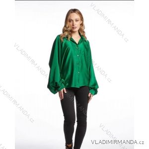Übergroßes Langarm-Satinhemd für Damen (S/M/L ONE SIZE) ITALIAN FASHION IMM221074
