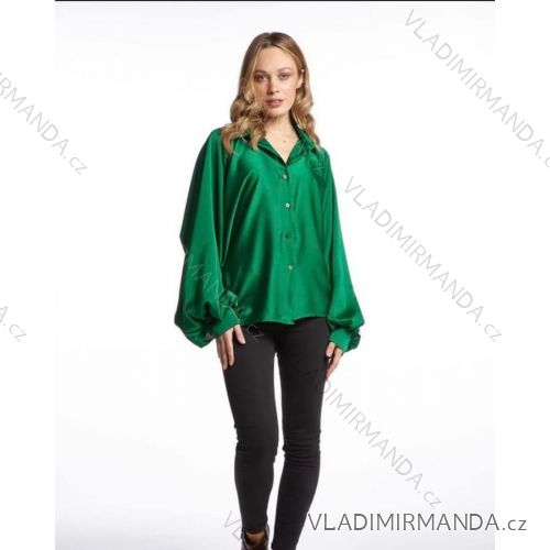 Übergroßes Langarm-Satinhemd für Damen (S/M/L ONE SIZE) ITALIAN FASHION IMM221074