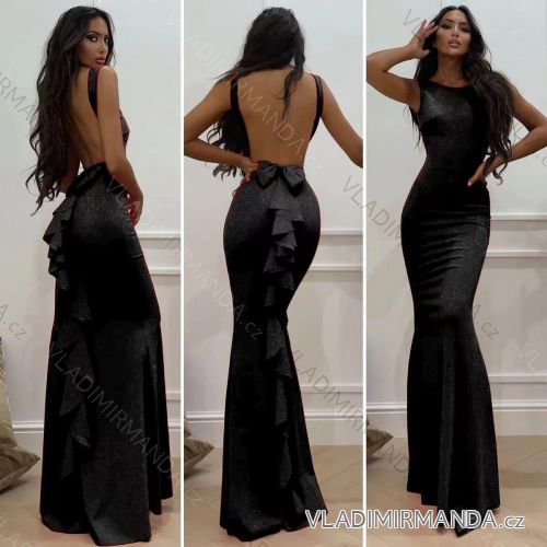Šaty elegantní dlouhé bez rukávu dámské (S/M ONE SIZE) ITALSKá MóDA IMM22LS24047